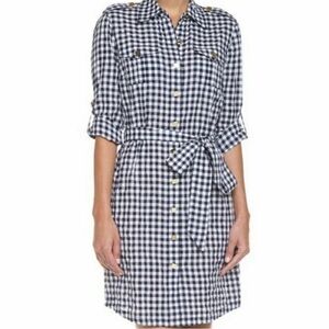 Tory Burch stunning gingham button down dress 4